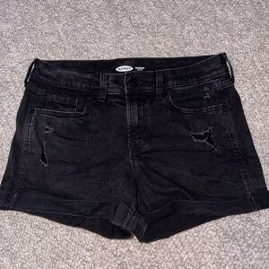 Old Navy Women's Distressed Black Jean Shorts